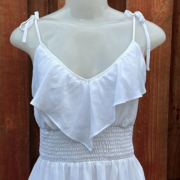 Guess White High Low Sundress with Cap Sleeves Size S - Picture 2 of 12